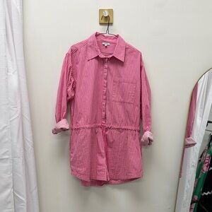 PISTOLA pink stripe romper. sz small.